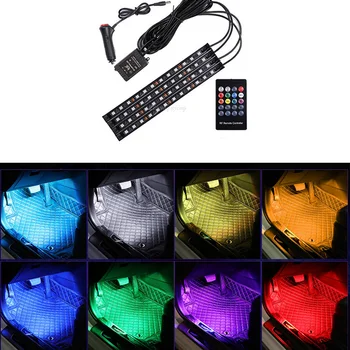 LED Car Foot Light Ambient Lamp With USB Cigarette Lighter Wireless Remote Music Control Automotive Interior Decorative Lights
LED Car Foot Light Ambient Lamp With USB Cigarette Lighter Wireless Remote Music Control Automotive Interior Decorative Lights