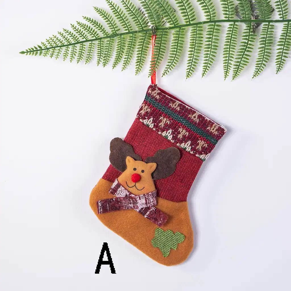 mini socks santa candy gift bag christmas tree decorations