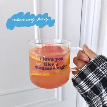Korea Creative Alphabet Water Cup Ins Transparent Glass with Handgrip 330ml Large Capacity Breakfast Coffee Cups Milk Juice Mugs
Korea Creative Alphabet Water Cup Ins Transparent Glass with Handgrip 330ml Large Capacity Breakfast Coffee Cups Milk Juice Mugs