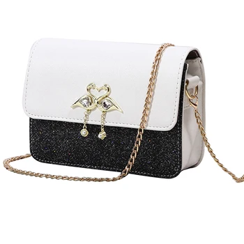 Stylish Crossbody Bags Color Block Glitter Shoulder Bag with Metal Chain & Swan Design for Women Ladies
Stylish Crossbody Bags Color Block Glitter Shoulder Bag with Metal Chain & Swan Design for Women Ladies