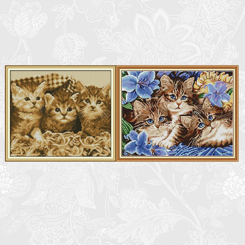 The three kittens Animal Embroider DIY Hand Needlework Sets Printed On Canvas DMC 14CT 11CT Chinese Cross Stitch kits
The three kittens Animal Embroider DIY Hand Needlework Sets Printed On Canvas DMC 14CT 11CT Chinese Cross Stitch kits
