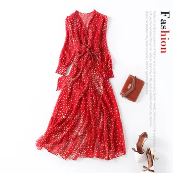 New V neck star print lantern sleeve belt medium length irregular two piece dress
New V neck star print lantern sleeve belt medium length irregular two piece dress