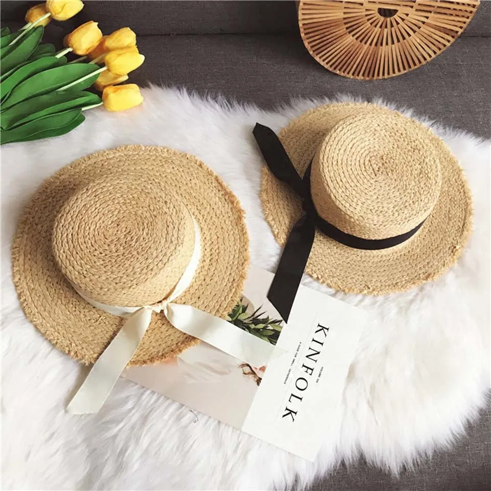 Women Summer Beach Raffia Sunhat with Ribbon Bow Raffia Hat Temperament Flat Straw Hats Women's Boater Sunhat Raffia Sun Hat
Women Summer Beach Raffia Sunhat with Ribbon Bow Raffia Hat Temperament Flat Straw Hats Women's Boater Sunhat Raffia Sun Hat