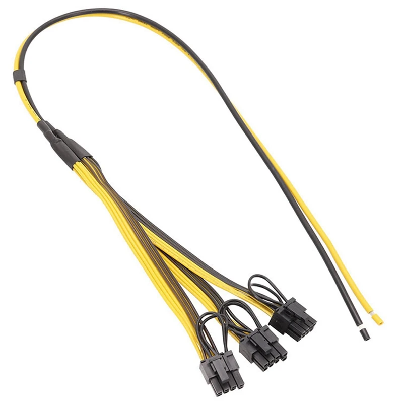 5Pcs Mining Machine Graphics Cable 1 to 3 6Pin+ 2Pin Adapter 6Pin Gpu Btc 12Awg+18Awg Btc(50+20cm) | Электроника