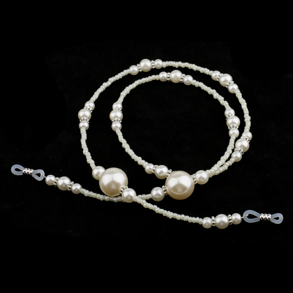 2 Pieces Anti Slip Eyeglass Holder Necklace Sunglass Eyewear Neck Strap Eye Glass Sun Glasses Chain with Pearls 2 Pieces Anti Slip Eyeglass Holder Necklace Sunglass Eyewear Neck Strap Eye Glass Sun Glasses Chain with Pearls