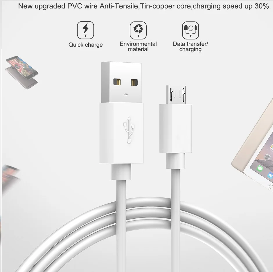 Фото 1 м Micro USB кабель 2 4 Быстрый зарядный для передачи данных и зарядки устройства Samsung