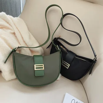Retro Saddle Shoulder Bag Women Designer Simple Small tote Handbag High Quality Nylon Simple Casual Female Croosbody bags
Retro Saddle Shoulder Bag Women Designer Simple Small tote Handbag High Quality Nylon Simple Casual Female Croosbody bags