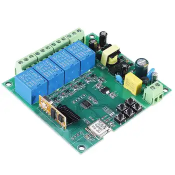 4 CH 433MHz WiFi Remote Control Switch Relay Module 3500W 10A Motor Forward and Reverse Controller Support Phone Remote Control
4 CH 433MHz WiFi Remote Control Switch Relay Module 3500W 10A Motor Forward and Reverse Controller Support Phone Remote Control
