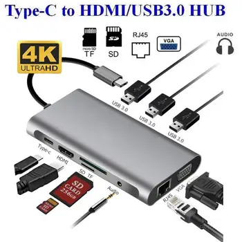 4K USB C HUB Type C to Multi USB 3.0 HUB HDMI VGA LAN SD TF Card Reader 3.5mm Jack PD Adapter Dock for MacBook Pro Type C HUB
4K USB C HUB Type C to Multi USB 3.0 HUB HDMI VGA LAN SD TF Card Reader 3.5mm Jack PD Adapter Dock for MacBook Pro Type C HUB