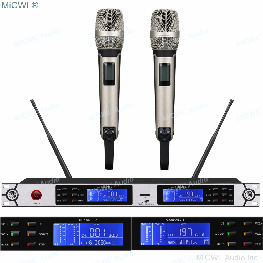 High Quality Professional SKM9000 True Diversity Handheld Digital Wireless Microphone System 2 Champaign Gold MiCWL SKM 9000 | Электроника
