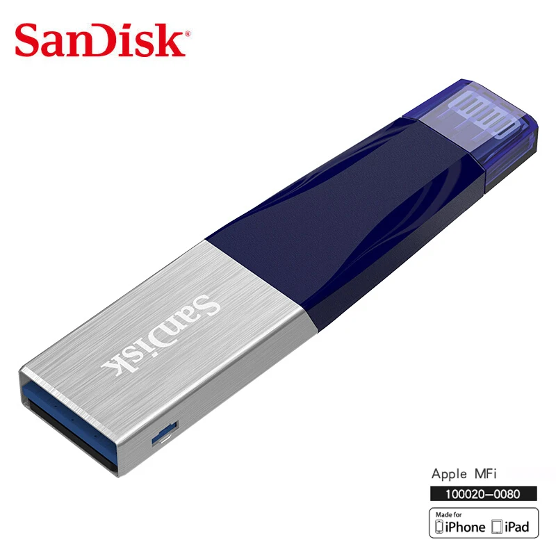 Флэш накопитель SanDisk iXPand OTG Lightning 128 Гб 64 ГБ 32 16 флэш двойной USB 3 0 256 для iPhone и iPad MFi|USB