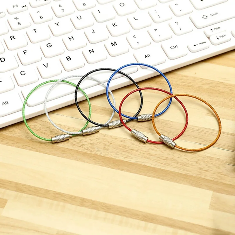 5pcs/lot Stainless Steel Wire Keychain Tag Rope Wire Cable Loop Screw Lock Gadget Ring Key Keyring Circle Camp Hanging Tool
5pcs/lot Stainless Steel Wire Keychain Tag Rope Wire Cable Loop Screw Lock Gadget Ring Key Keyring Circle Camp Hanging Tool