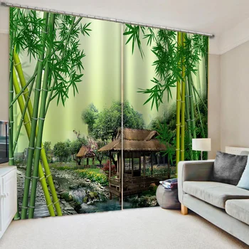 Photo green bamboo curtains new window balcony thickened windshield blackout curtains 3d curtain 
Photo green bamboo curtains new window balcony thickened windshield blackout curtains 3d curtain