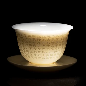 White Porcelain Heart Sutra Gaiwan Natural Ceramic Vintage Tea Tureen with Lid Saucer Kit Drinkware Teaware Decoration
White Porcelain Heart Sutra Gaiwan Natural Ceramic Vintage Tea Tureen with Lid Saucer Kit Drinkware Teaware Decoration