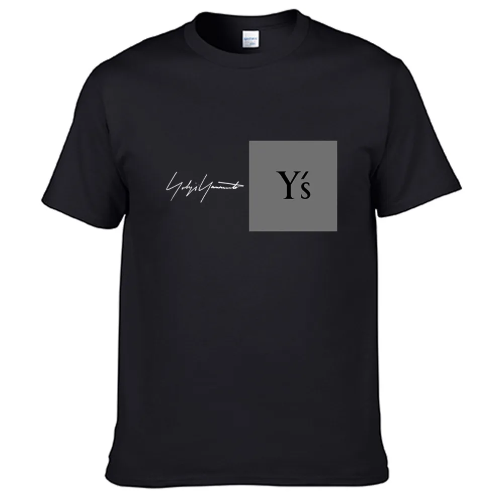 Забавная крутая футболка Yohji Yamamoto Letter Y/3 Мужская одежда черные всесезонные