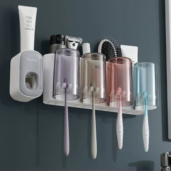 Colorful Toothbrush Holder Punch-free Mouthwash Cup Bathroom Wall-mounted Storage Box Toothpaste Squeezer Set
Colorful Toothbrush Holder Punch-free Mouthwash Cup Bathroom Wall-mounted Storage Box Toothpaste Squeezer Set