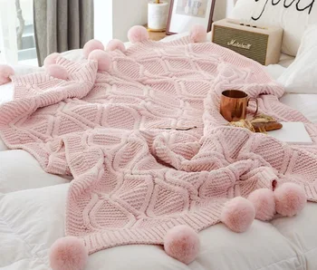 Knit Ball Blankets Bed Sofa Cover Knit Throw Blankets with Pompom Fringe Soft Plush Dro Pshipping Home Selling Accessories
Knit Ball Blankets Bed Sofa Cover Knit Throw Blankets with Pompom Fringe Soft Plush Dro Pshipping Home Selling Accessories