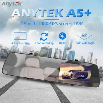 Anytek A5+ Car DVR Camera Full HD 1080P Rearview Mirror Dashcam Recorder Ultra HD Night Vision Effect 4.5 Inch IPS Screen Black
Anytek A5+ Car DVR Camera Full HD 1080P Rearview Mirror Dashcam Recorder Ultra HD Night Vision Effect 4.5 Inch IPS Screen Black