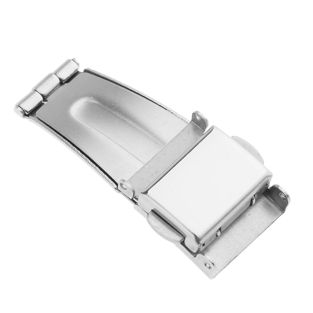 10 Pieces/Lot silver color Watch Buckle Stainless Steel Deployment Clasp Folding Double Push Buckle 5mm-22mm