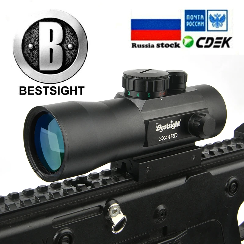 Luger Tactical 2x42mm Magnification Red Green Dot Optics Sight Rifle Scope w/ 20mm Picatinny Weaver Rail 