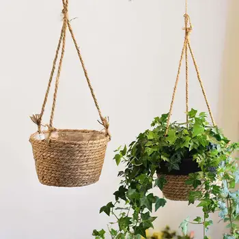 Hand Woven Knitted Hanging Flower Basket Bucket Plant Pot Planter Home Decor Woven hanging flower basket
Hand Woven Knitted Hanging Flower Basket Bucket Plant Pot Planter Home Decor Woven hanging flower basket