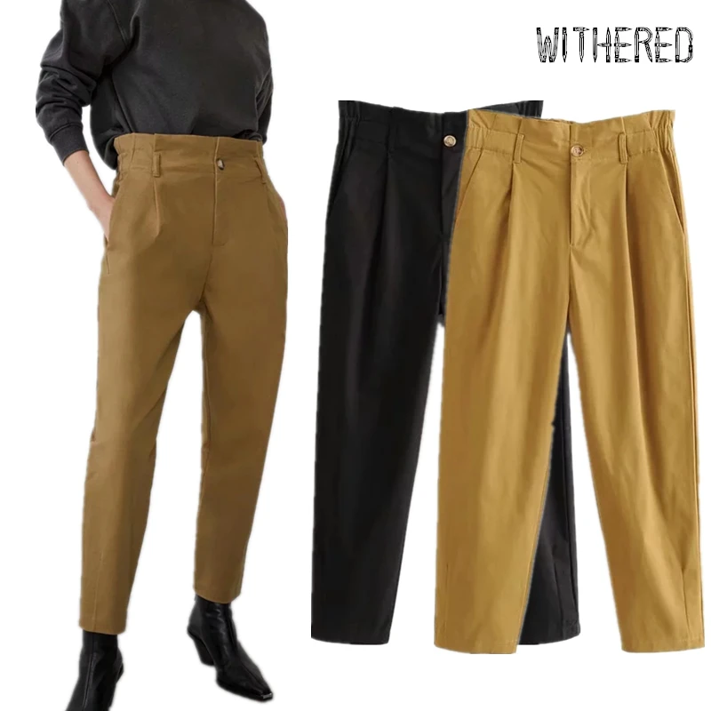 Withered england style office lady solid high waist cargo harem pants women pantalones mujer pantalon femme trousers women
Withered england style office lady solid high waist cargo harem pants women pantalones mujer pantalon femme trousers women