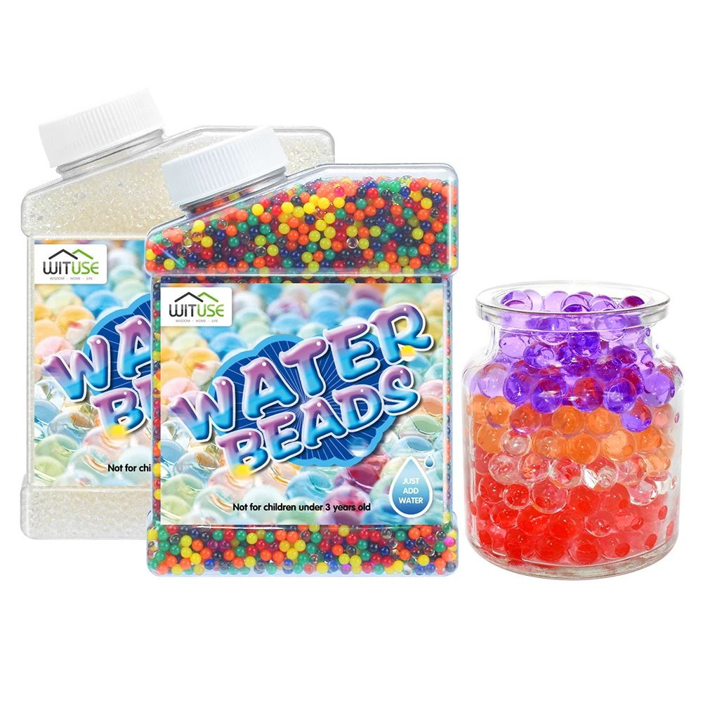 

1 Bottle 20000Pcs 6-8mm Crystal Soft Water Soil Bio Gel Balls Grow Beads Guns Paintball Mud Filler Rainbow Mix Accessories Toys