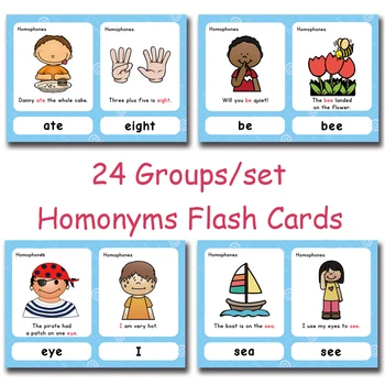 24 Groups/set Children's English Homonyms Flash Cards Teaching Educational Toys for Children Classroom Early Educational Toys
24 Groups/set Children's English Homonyms Flash Cards Teaching Educational Toys for Children Classroom Early Educational Toys