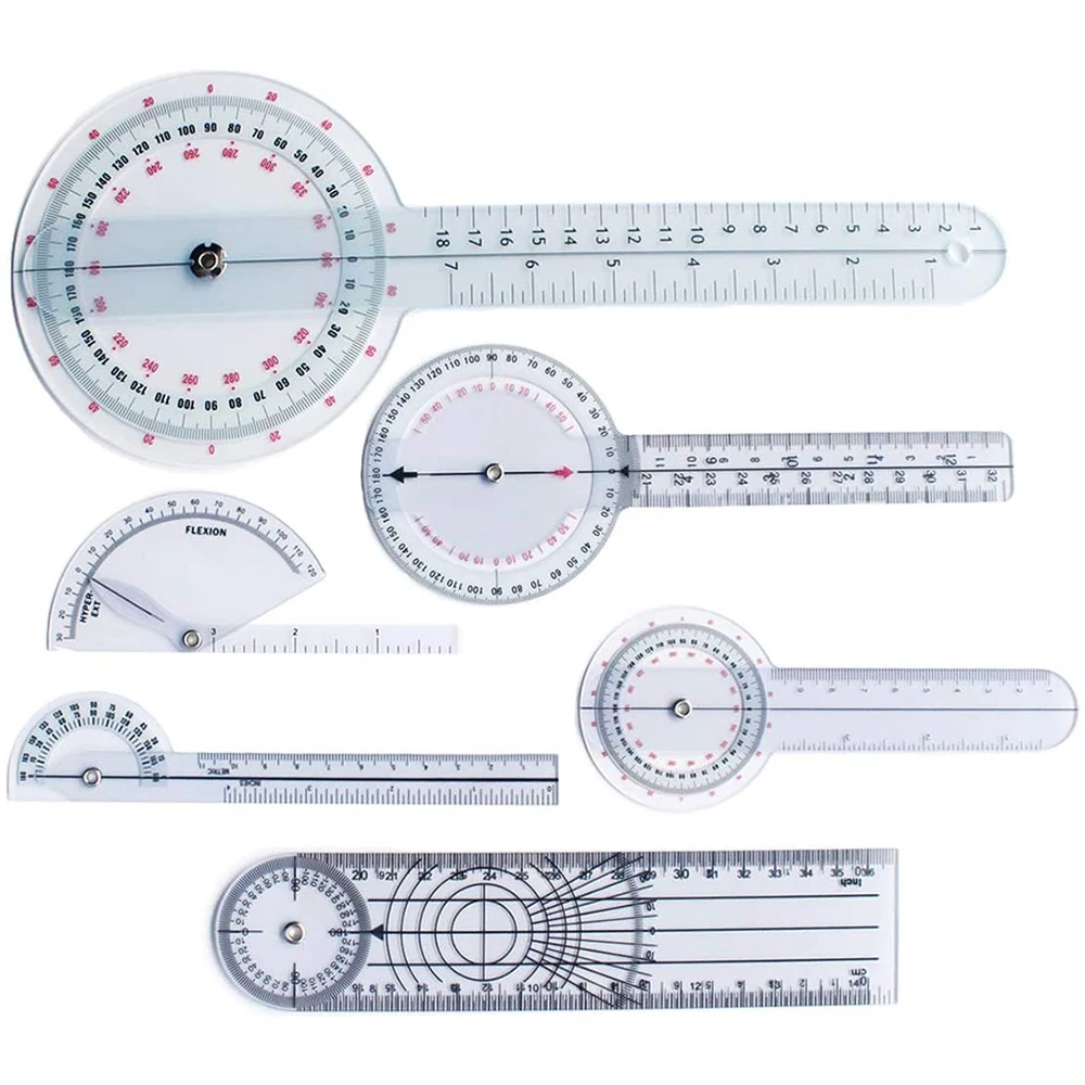 6 Pcs Medical Ruler Spinal Finger Goniometer Protractor Ruler Protractors Multi-Ruler 180/360 Degree Measuring Tool
6 Pcs Medical Ruler Spinal Finger Goniometer Protractor Ruler Protractors Multi-Ruler 180/360 Degree Measuring Tool