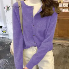 Women Cardigans High Quality Female Soft Knitted Outwear 2021 Spring Autumn Knitted Tops Loose Sweaters Purple Red Pink Knitwear
Women Cardigans High Quality Female Soft Knitted Outwear 2021 Spring Autumn Knitted Tops Loose Sweaters Purple Red Pink Knitwear