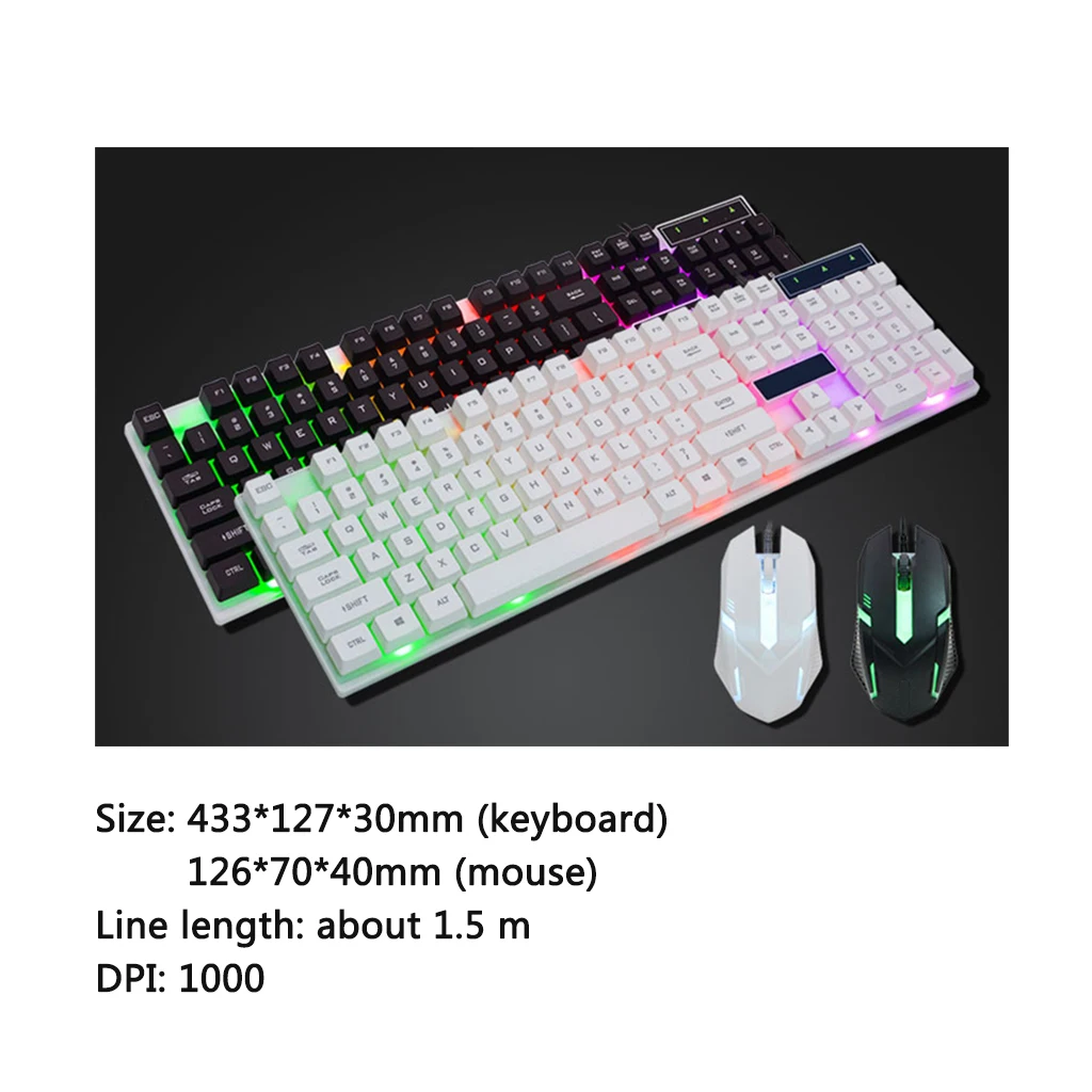 Professional Desktop 104 Keys RGB Backlight Wired Gaming Keyboard And Mouse Combo USB Wired Gaming Backlit Mouse And Keyboard