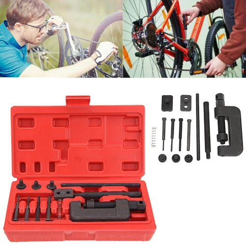 13 Pcs/Set Motorcycle Bike Chain Breaker Splitter Link Riveter Universal Set Riveting Tool Engine Timing Chains
13 Pcs/Set Motorcycle Bike Chain Breaker Splitter Link Riveter Universal Set Riveting Tool Engine Timing Chains