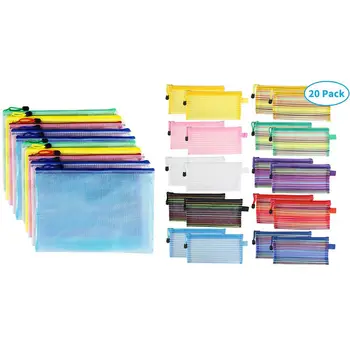 20 Pcs Zipper Mesh Pouch, Multipurpose Travel Bags & 10 Pcs Zipper File Bags, Waterproof PVC Durable Document Bags 
20 Pcs Zipper Mesh Pouch, Multipurpose Travel Bags & 10 Pcs Zipper File Bags, Waterproof PVC Durable Document Bags