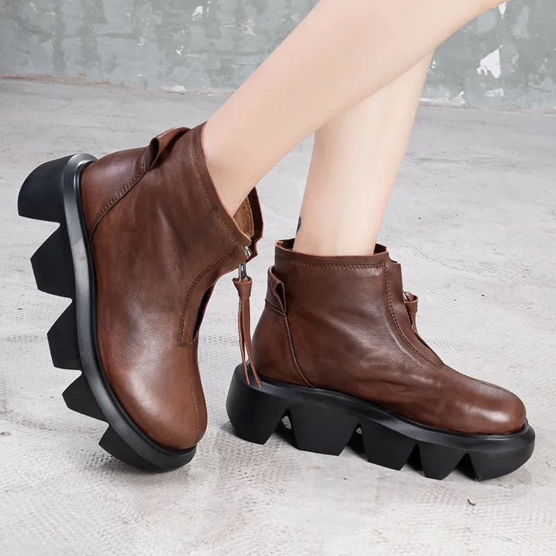 Women Leather Boots Black Sneaker Shoes Wedge High Heels Winter Warm Snow Boots Women Genuine Leather Motorcycle Boots Handmade 
Women Leather Boots Black Sneaker Shoes Wedge High Heels Winter Warm Snow Boots Women Genuine Leather Motorcycle Boots Handmade