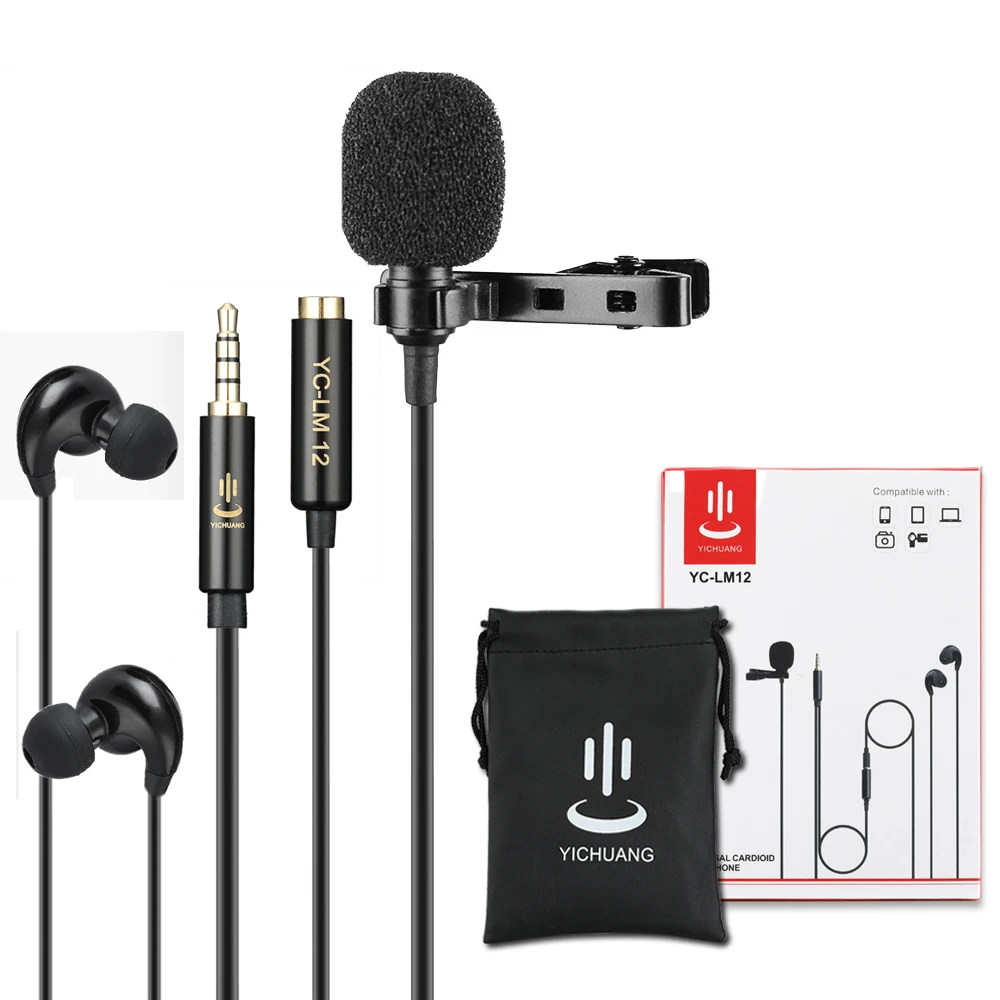 YC-LM10 II YC-LM12 Portable Microphone Condenser Clip-on Lapel Lavalier Mic Wired Mikrofo/Microfon for iPhone X XR 8 7
YC-LM10 II YC-LM12 Portable Microphone Condenser Clip-on Lapel Lavalier Mic Wired Mikrofo/Microfon for iPhone X XR 8 7
