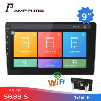 AMPrime 9" Android Car Radio 2 Din Multimedia Player GPS Navigation Auto Stereo WIFI Bluetooth FM Video Player Mirrorlink Camera
AMPrime 9" Android Car Radio 2 Din Multimedia Player GPS Navigation Auto Stereo WIFI Bluetooth FM Video Player Mirrorlink Camera