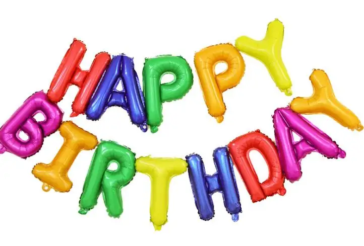 aluminum film balloons happy birthday ballons gradient color