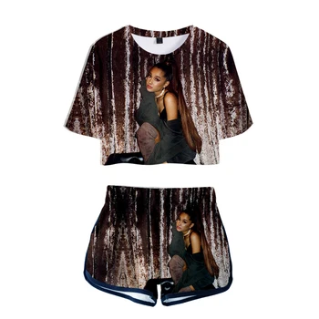19 New Fashion Ariana Grande 3D Exposed Navel T shirt+shorts women's two-piece sets popular summer 3D Ariana Grande girl's suits
19 New Fashion Ariana Grande 3D Exposed Navel T shirt+shorts women's two-piece sets popular summer 3D Ariana Grande girl's suits