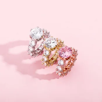 Hip Hop Claw Set Round AAA+ Cubic Zirconia Rings Ladies 1 Row CZ Bling Iced Out Finger Ring for Women Charm Jewelry
Hip Hop Claw Set Round AAA+ Cubic Zirconia Rings Ladies 1 Row CZ Bling Iced Out Finger Ring for Women Charm Jewelry