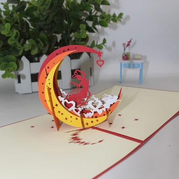 3D Handmade Chinese The Goddess Chang's Fly To The Moon Paper Greeting Cards Mid-Autumn Festival Overseas Chinese Friend Gift
3D Handmade Chinese The Goddess Chang's Fly To The Moon Paper Greeting Cards Mid-Autumn Festival Overseas Chinese Friend Gift
