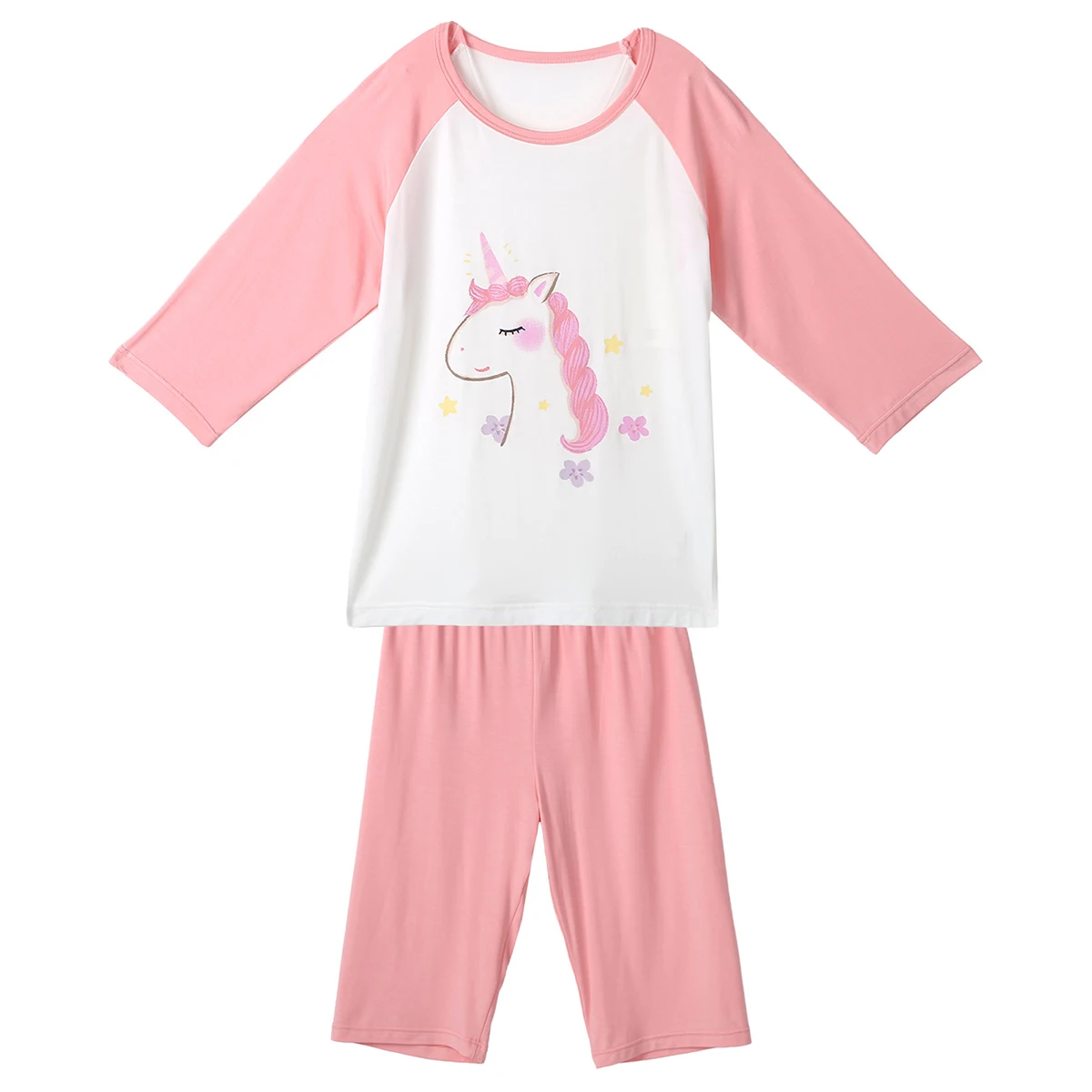 

Summer Cute Cartoon Baby Girls Pajamas Set Cotton Kids Sleepwear Cropped Pants Shorts + T-shirt Children Pyjamas Sets Homewear