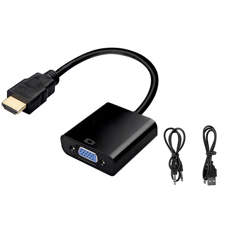 Переходник HDMI VGA с аудиокабелем разветвитель в конвертер цифровой аналоговый HD