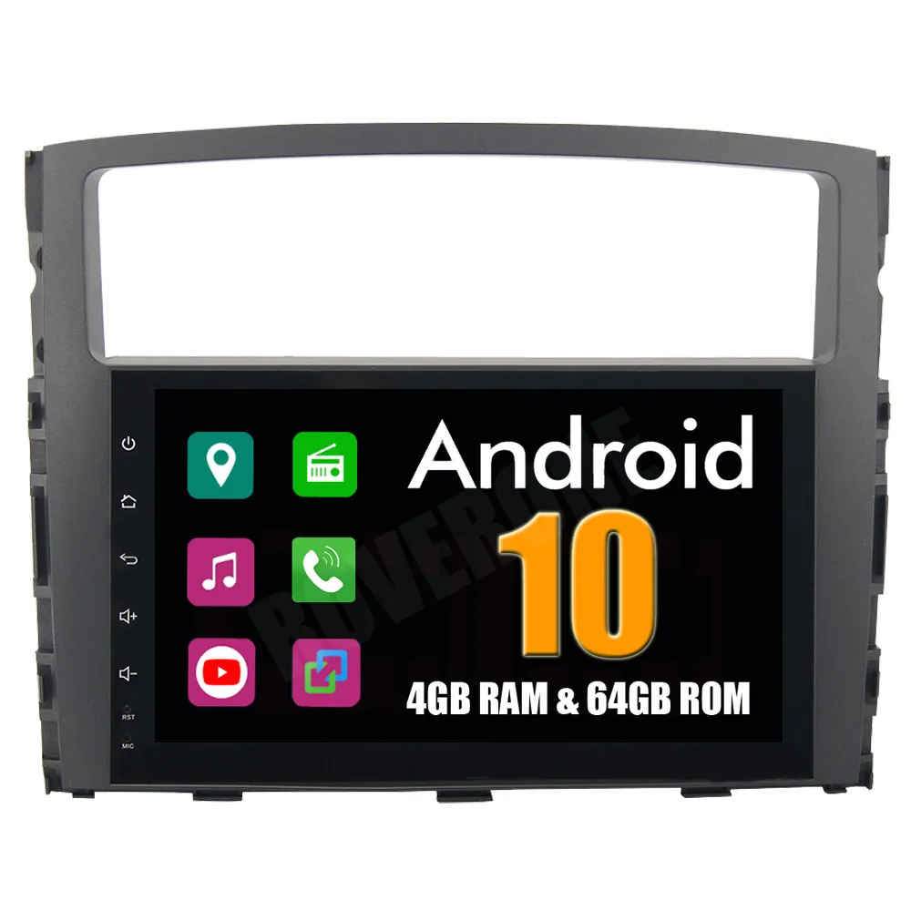 Фото For Mitsubishi Pajero V97 V93 2006+ Android 10 9'' Car Multimedia Radio Stereo GPS Navigation Head Unit Audio Video Player |