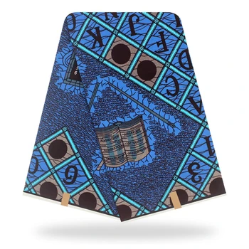 

Blue Letter Alphabet African Fabrics Wax Tissus Print Sewing Fabrics For Dress Making Kitenge/Pagnes/Ankara /Chitenge Y-29