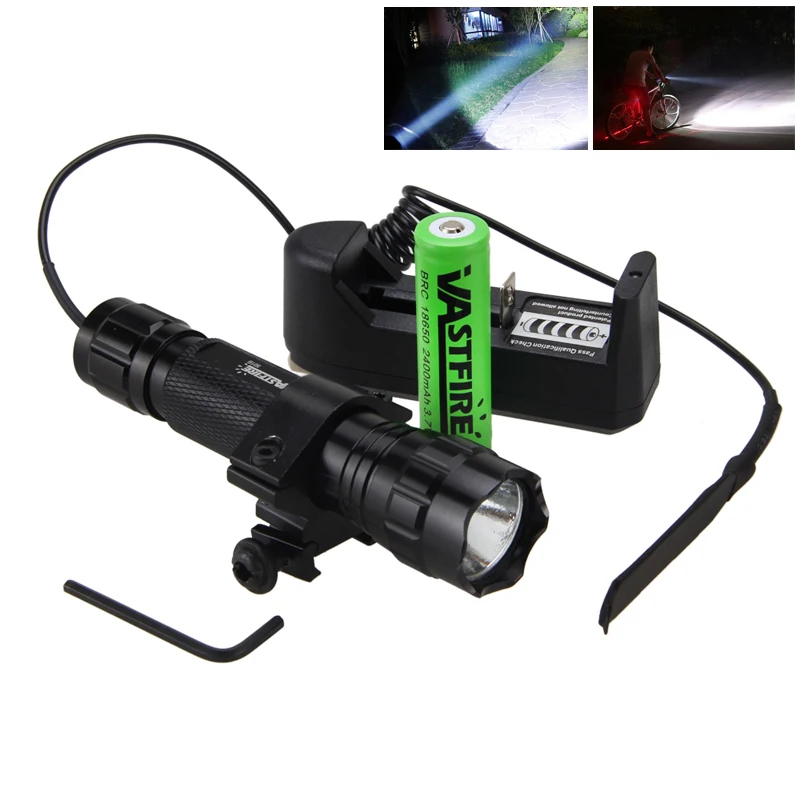 VASTFIRE 501B T6 White Hunting Flashlight 5000 Lumens Portable Lantern+Remote Switch+20mm Rail Rifle Scope Mount+18650+Charger
VASTFIRE 501B T6 White Hunting Flashlight 5000 Lumens Portable Lantern+Remote Switch+20mm Rail Rifle Scope Mount+18650+Charger