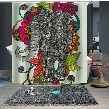 Indian Colorful Elephant Printed Waterproof Polyester Shower Curtain Velvet Anti-slip Bath Mat Set Toilet Cover Kitchen Carpet
Indian Colorful Elephant Printed Waterproof Polyester Shower Curtain Velvet Anti-slip Bath Mat Set Toilet Cover Kitchen Carpet