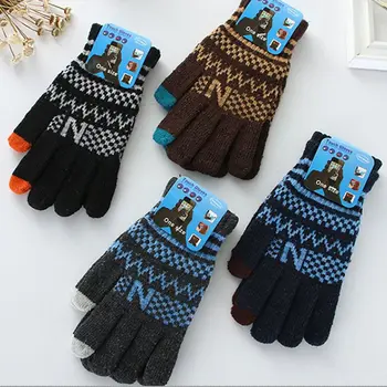Mens Winter Knitted Magic Touchscreen Full Finger Gloves Checkered Wavy Stripes Jacquard Outdoor Cycling Sports Warm Mittens
Mens Winter Knitted Magic Touchscreen Full Finger Gloves Checkered Wavy Stripes Jacquard Outdoor Cycling Sports Warm Mittens