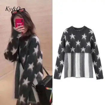 Vintage Runway Luxury 2019 Autumn Winter New Stars Mohair Print Long-sleeved Sweater Lazy Wind Thick Sweater Women Pullovers 
Vintage Runway Luxury 2019 Autumn Winter New Stars Mohair Print Long-sleeved Sweater Lazy Wind Thick Sweater Women Pullovers