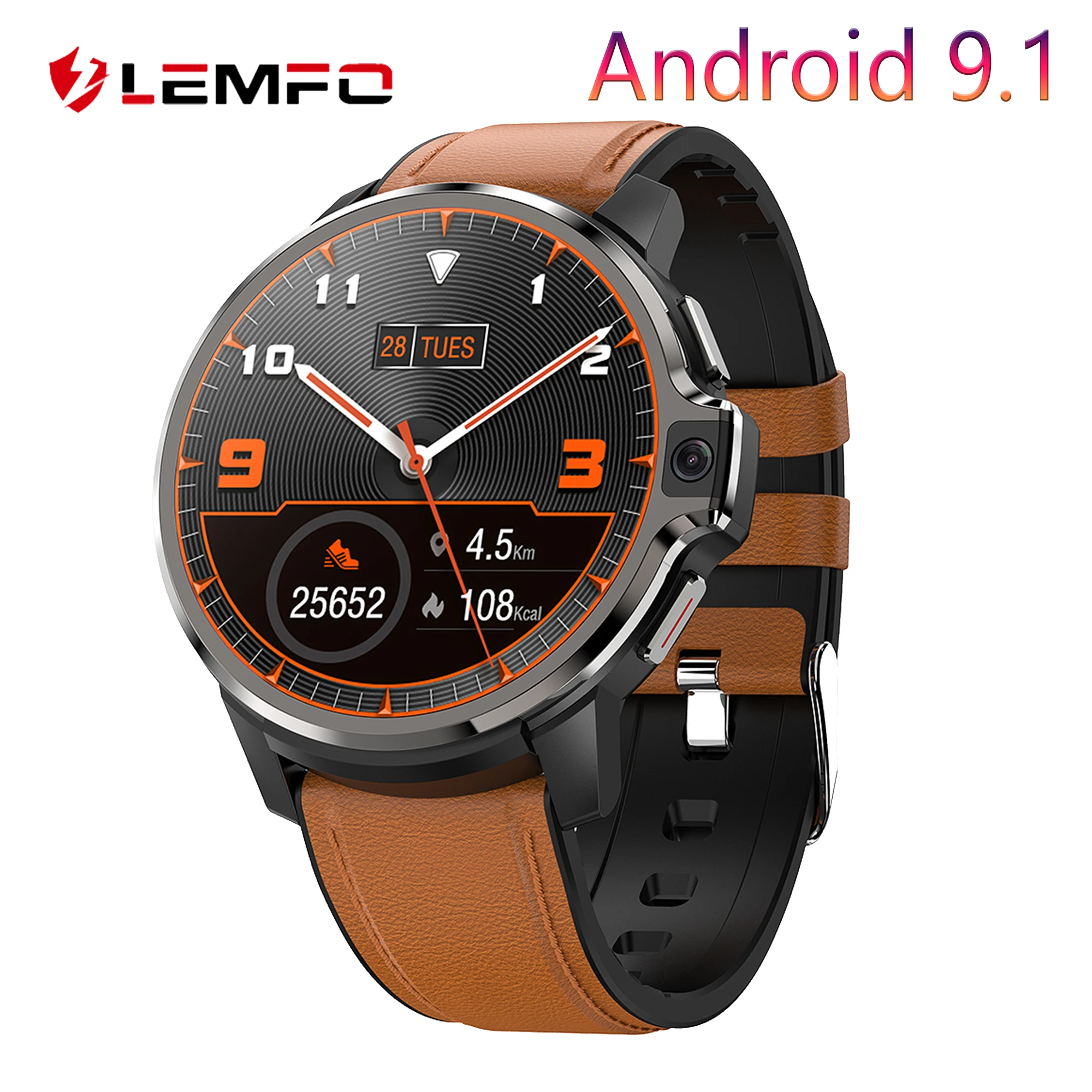 Смарт-часы Lemfo Lemp мужские 4G GPS Sim-карта Android 9 1 400*400 HD экран двойная камера 4 ГБ 64 |