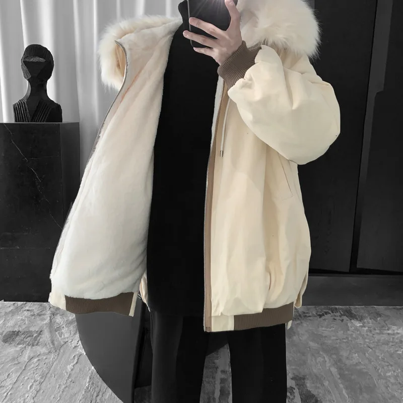 Winter Thick Cotton Jacket Men's Warm Parka Men Fashion Fur Collar Hooded Coat Mens Wild Loose Long Coat Male Clothes Overcoat
Winter Thick Cotton Jacket Men's Warm Parka Men Fashion Fur Collar Hooded Coat Mens Wild Loose Long Coat Male Clothes Overcoat